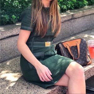 Tory Burch linen shift dress - equestrian green